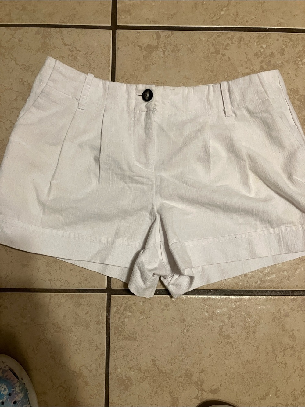 by & by White High Waist Women's Shorts